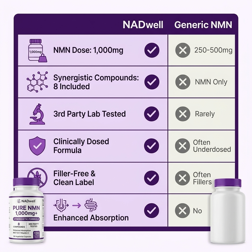 NADwell vs Generic NMN Comparison