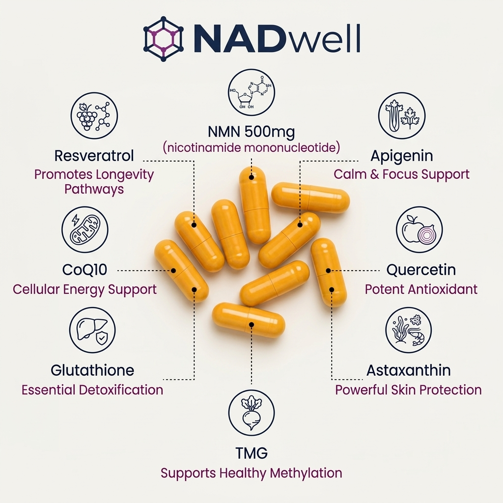 NMN Complex 1,000mg Per Serving, Veggie Capsules