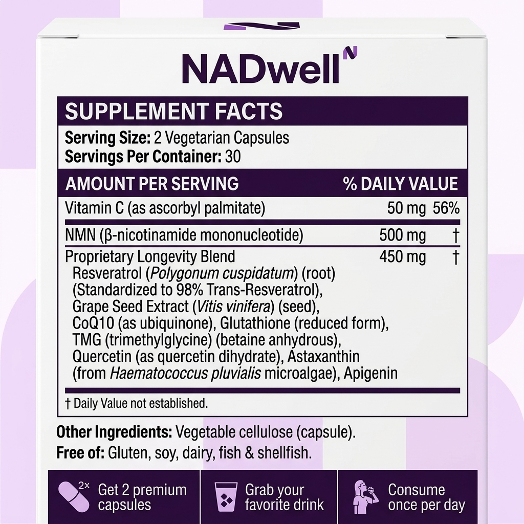 NMN Complex 1,000mg Per Serving, Veggie Capsules